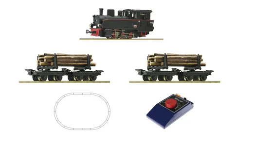 H0e Analog Start Set: Dampflokomotive mit Holzzug