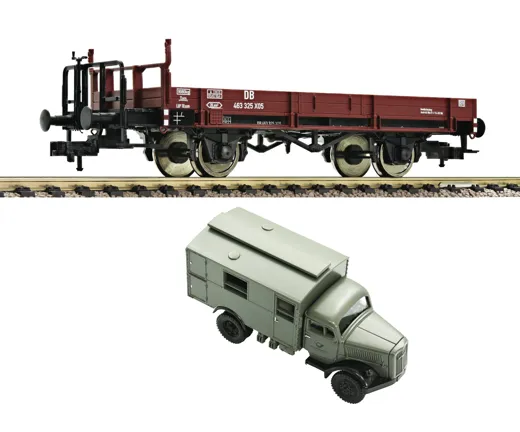 Offener Güterwagen Bauart X 05, DB. Mit Beladung
