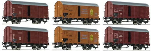 Display mit 6 Güterwagen der Bauart Gr 20, DRG/DB