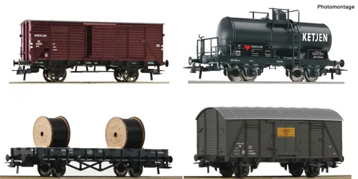 4-tlg. Set: Güterwagen, NS