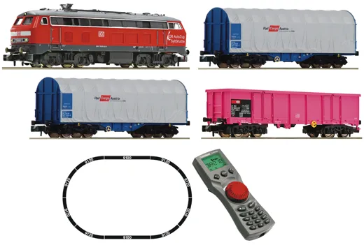 Digitales Startset: Diesellokomotive BR 218 der DB AG, mit Güterzug