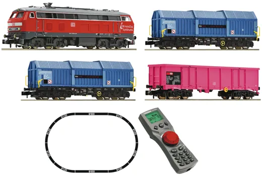 Digitales Startset: Diesellokomotive BR 218 der DB AG, mit Güterzug