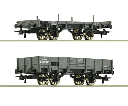 2-tlg. Set: Offene Güterwagen, kkStB