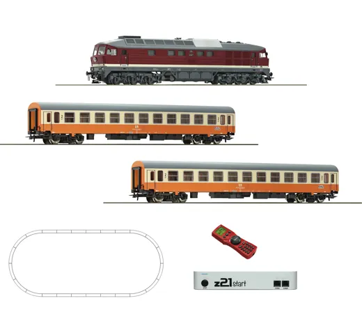 Digital z21® start Set: Diesellokomotive BR 132 mit Personenzug, DR