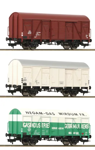 3-tlg. Set gedeckte Güterwagen Bauart Gs, NS