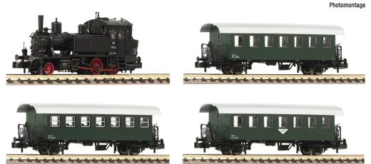 4-tlg. Set: Dampflokomotive 770.95 mit Personenzug, ÖBB
