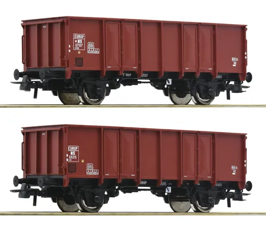 2-tlg. Set: Offene Güterwagen, NS