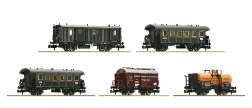 5-tlg. Wagenset „Güterzug mit Personenbeförderung“, K.Bay.Sts.B.