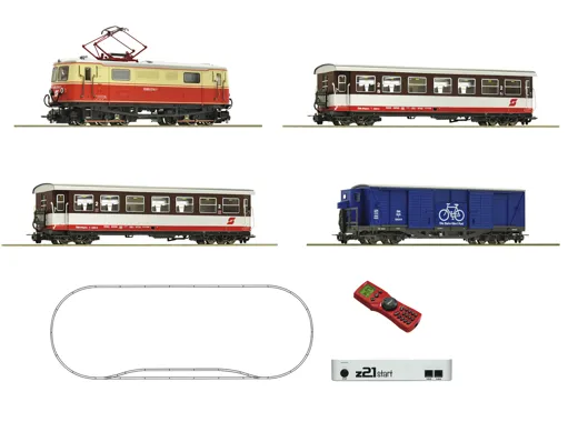 H0e z21 start Digitalset: Elektrolokomotive 1099.014-1 mit Fahrradzug, ÖBB