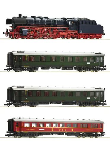 4-tlg. Set: Dampflokomotive BR 03.10 und Schnellzug, DB