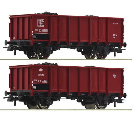 2-tlg. Set: Offene Güterwagen, SNCB