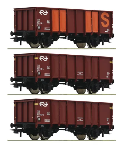 3-tlg. Set: Offene Güterwagen, NS
