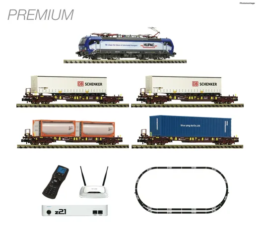 FLEISCHMANN Premium – z21 Digitalset: Elektrolokomotive BR 193 mit Güterzug, HUPAC
