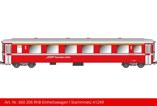 RhB Einheitswagen Stammnetz rot New Design A 1249