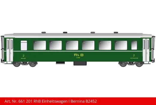 RhB Einheitswagen Bernina grün B 2452