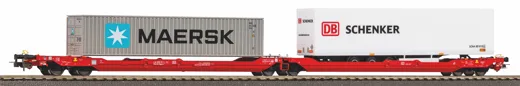 Taschenwagen T3000e mit 1 PNO Trailer und 1 40' Container Maersk, DB