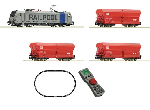 Digitales Startset: Elektrolokomotive BR 187, Railpool, mit Güterzug, DB AG, Privatbahn