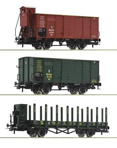 3-tlg. Set: Güterwagen, K.Bay.Sts.B.