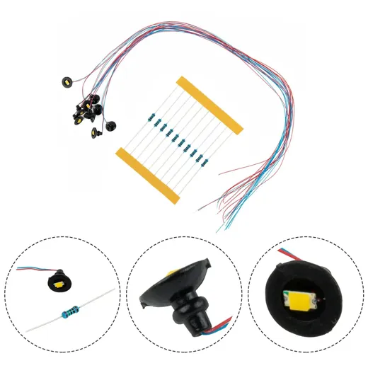 10x Hängelampe warmweiss, mit Widerstände für Spur H0