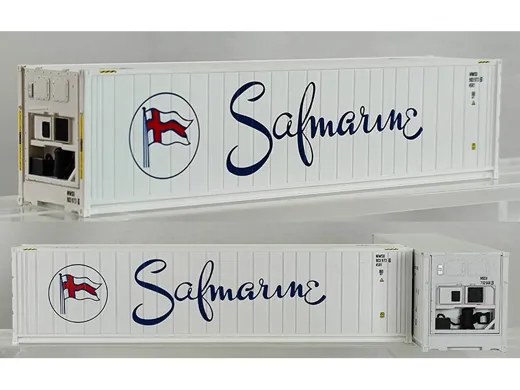 Set di 2 Container 40" Frigo HC Safmarine , Weiss, Schrift Blau