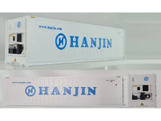 Set di 2 Container 40" Frigo HC HANJIN, Weiss, Schrift Blau