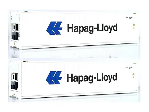 Set di 2 Container 40" Frigo HC Hapag-Lloyd, Weiss, Schrift nera