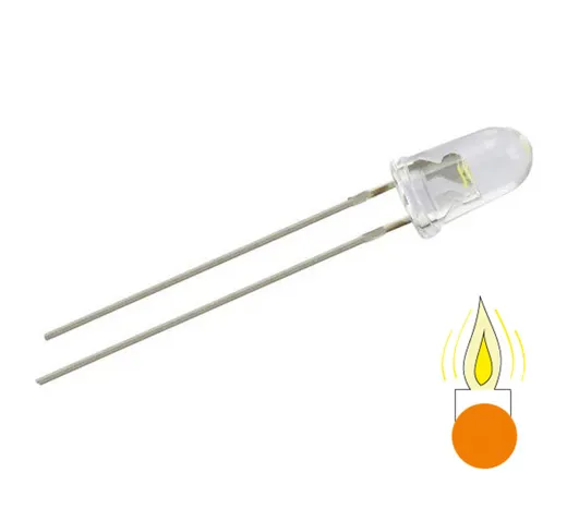 LED 5 mm, orange, Flacker-LED, 10er Set