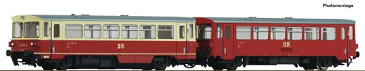 Dieseltriebwagen 174 001-8 mit Beiwagen, DR