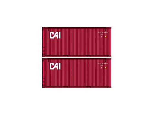 H0 1:87 - Set 2 Container 20 CAI, rot, weisse Schrift