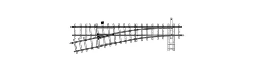 H0m Linksweiche gekürzt 12° 127 mm