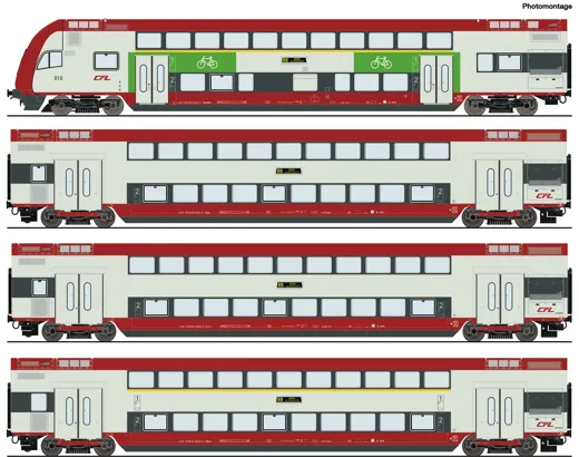 4-tlg. Set: Doppelstockwagen, CFL