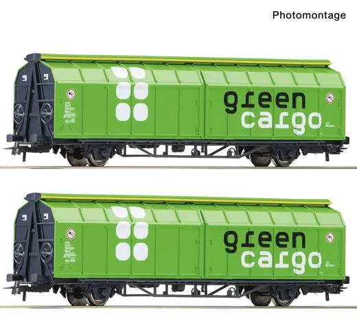 2-tlg. Set: Schiebewandwagen, Green Cargo, SJ